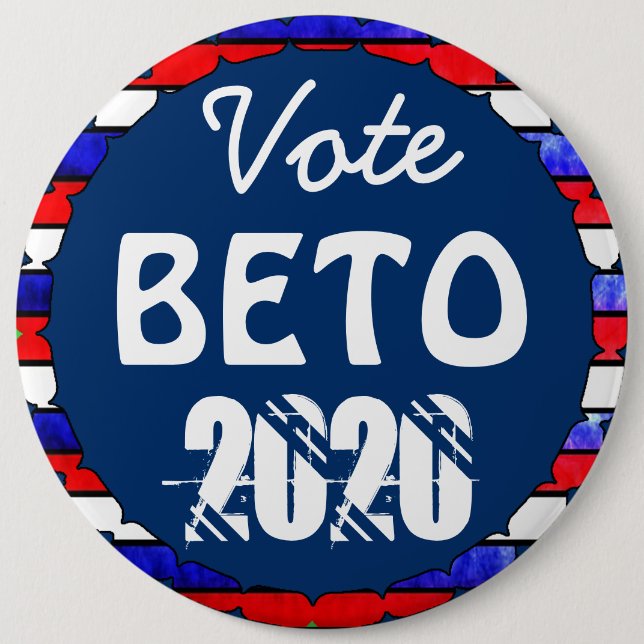Badge Rond 15,2 Cm Vote Beto O'Rourke pour l'élection présidentielle  (Devant)