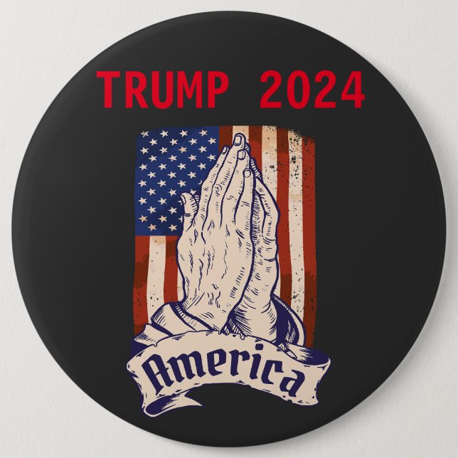 Badge Rond 15,2 Cm vote pour Trump 2024 (Devant)