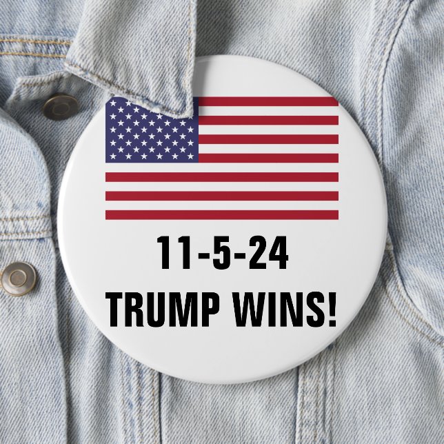 BADGE ROND 15,2 CM VOTER TRUMP (En situation)