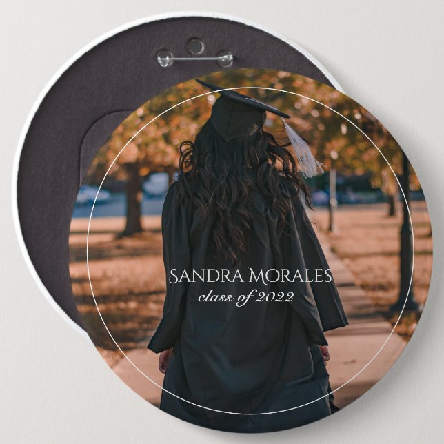 Badge Rond 15,2 Cm Votre classe de photo de diplôme de (Devant & derrière)