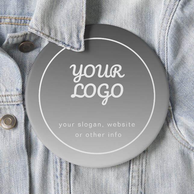 Badge Rond 15,2 Cm Votre logo et votre texte modifiable | Ombre gris  (En situation)