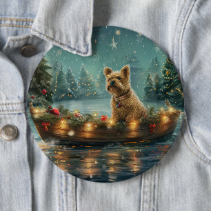 Badge Rond 15,2 Cm Voyage de fête de Noël du Cairn Terrier
