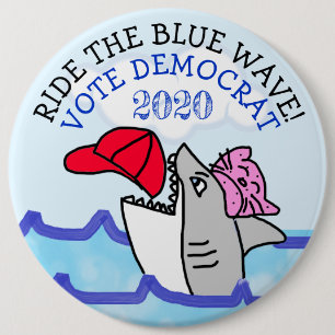 Badge Rond 15,2 Cm Voyez le Blue Way Pro Democrat Anti Trump