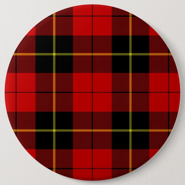 Badge Rond 15,2 Cm Wallace tartan rouge noir plaid (Devant)