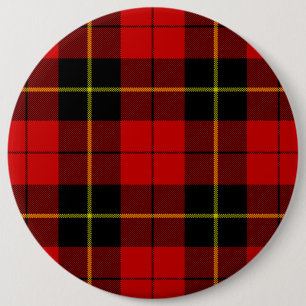 Badge Rond 15,2 Cm Wallace tartan rouge noir plaid