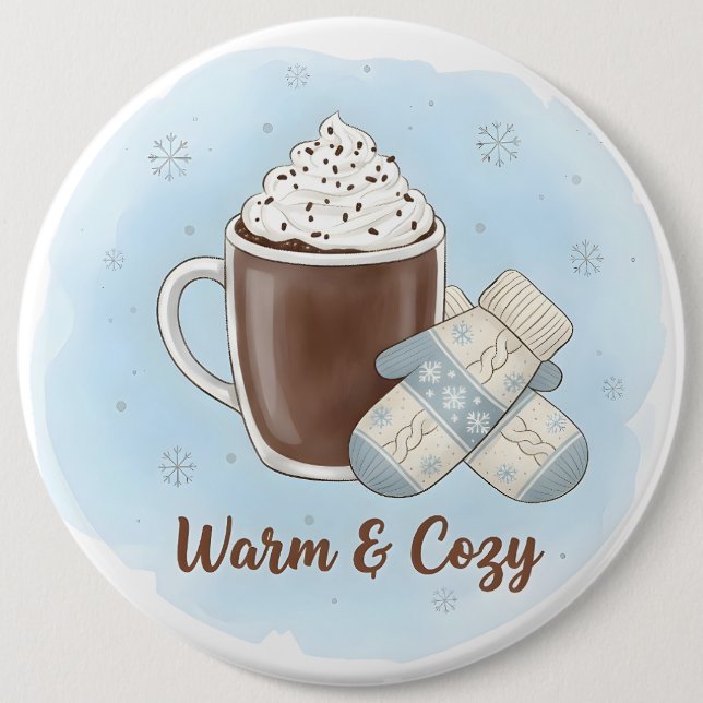 Badge Rond 15,2 Cm Warm & Cozy Christmas (Devant)