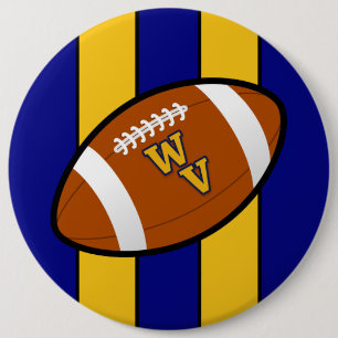 Badge Rond 15,2 Cm West Virginia Football Blue and Gold Pride