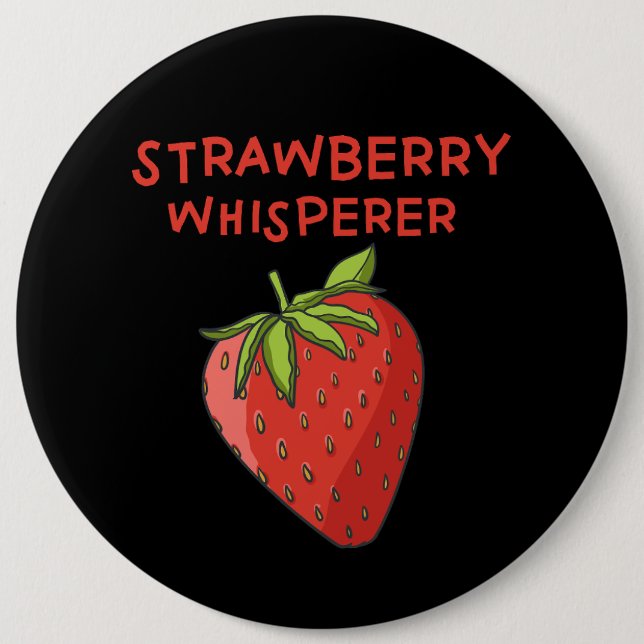 Badge Rond 15,2 Cm Whisperer aux fraises (Devant)