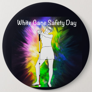 Badge Rond 15,2 Cm White Cane Sécurité Jour teinture ferme aveugle 