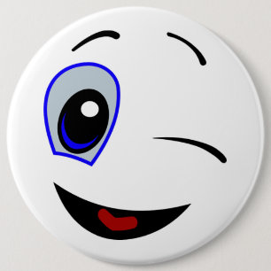BADGE ROND 15,2 CM WINKING SMILEY FACE