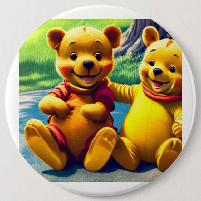 Badge Rond 15,2 Cm Winnie l'Ooh 8. (Devant)