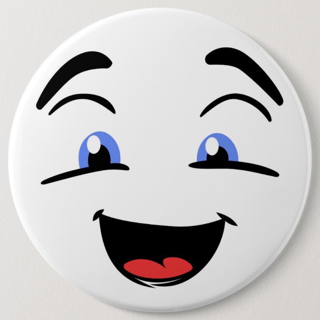 BADGE ROND 15,2 CM YEUX BLEU (Devant)