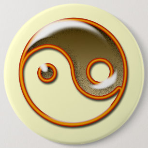 Badge Rond 15,2 Cm Yin et Yan