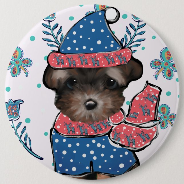 Badge Rond 15,2 Cm Yorkie Poo  (Devant)
