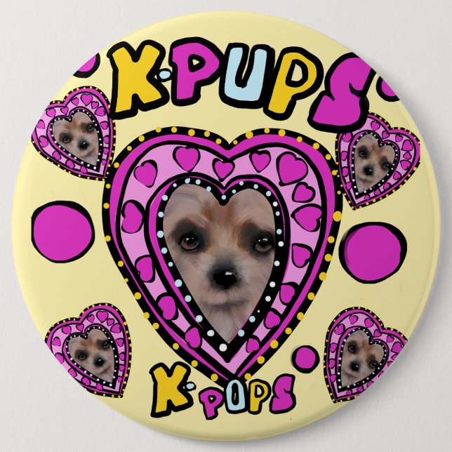 BADGE ROND 15,2 CM YORKIES (Devant)