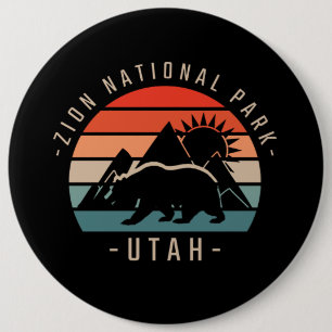 Badge Rond 15,2 Cm Zion National Park Retro