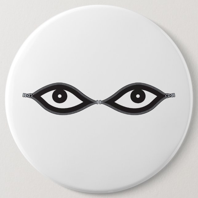 Badge Rond 15,2 Cm Zipper eyes (Devant)