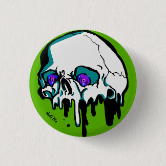 Badge Rond 2,50 Cm とけてる髑髏(緑) Your Custom 丸い缶バッジ