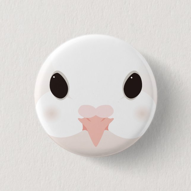 Badge Rond 2,50 Cm クジャクバト-Fantail pigeon (Devant)