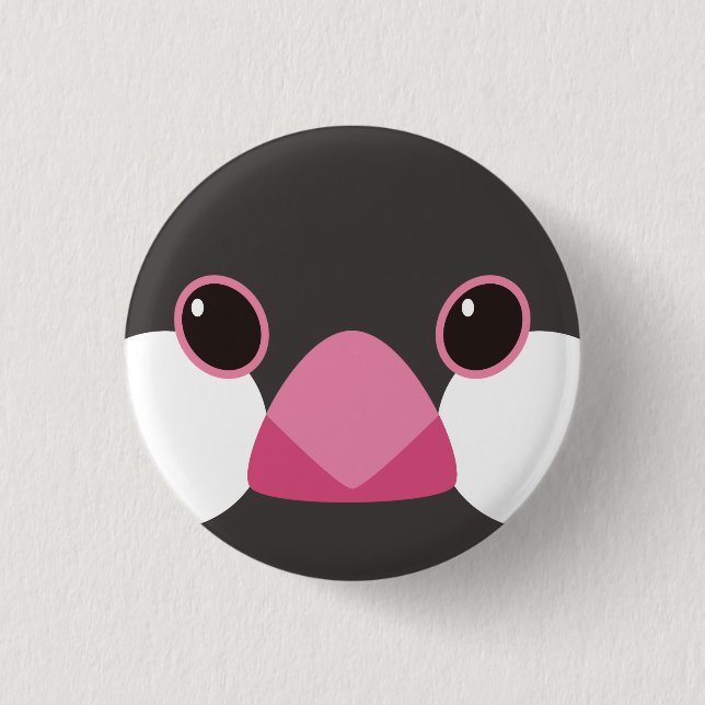 Badge Rond 2,50 Cm 桜文鳥-Java sparrow(black) (Devant)