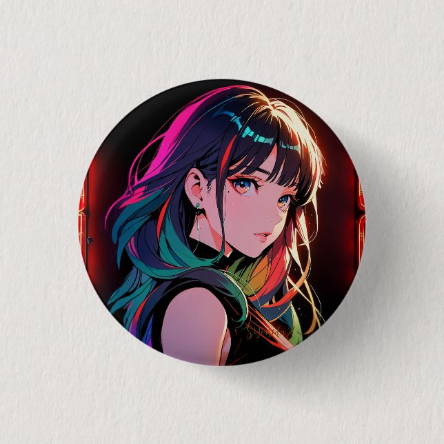 Badge Rond 2,50 Cm 煌霞の少女【Radiant Haze Girl】セラミックタイル (Devant)