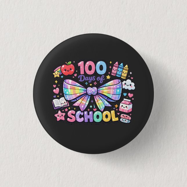 Badge Rond 2,50 Cm 100 Jours D'École  (Devant)