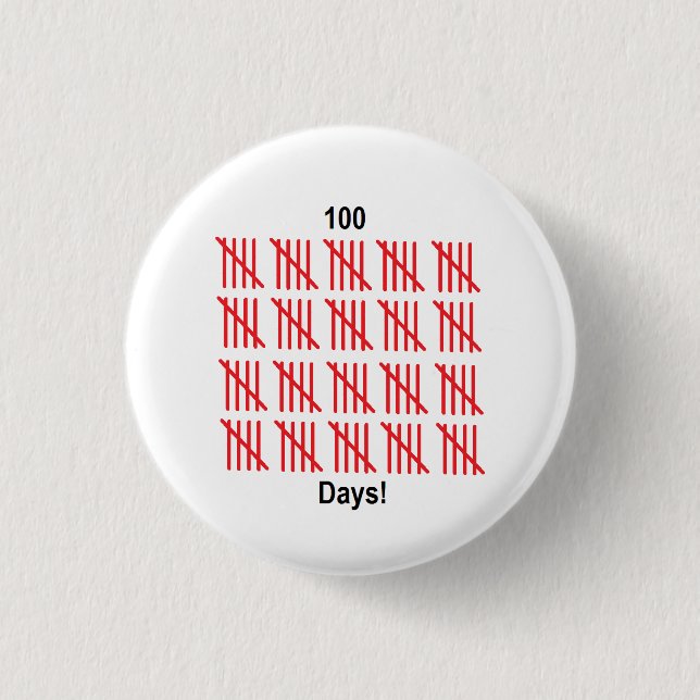 Badge Rond 2,50 Cm "100th jour bouton d'école" (Devant)