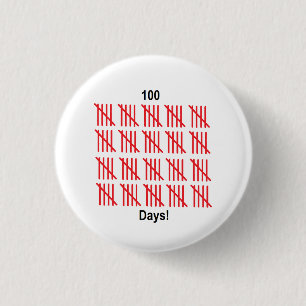 Badge Rond 2,50 Cm "100th jour bouton d'école"