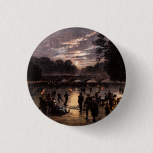 Badge Rond 2,50 Cm 1870 Patinage sur glace à Londres