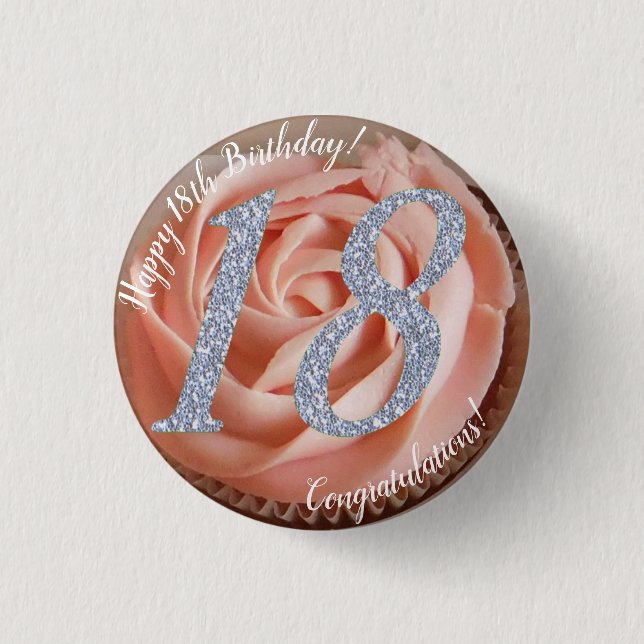 Badge Rond 2,50 Cm 18e anniversaire Cupcake (Devant)