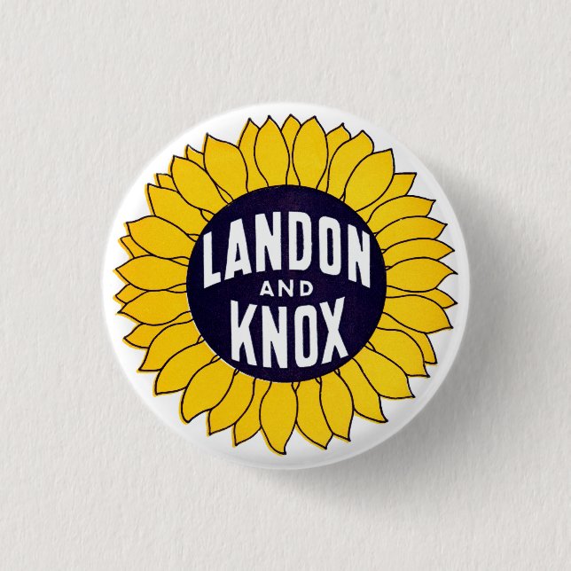 Badge Rond 2,50 Cm 1936 élisez Landon et Knox (Devant)