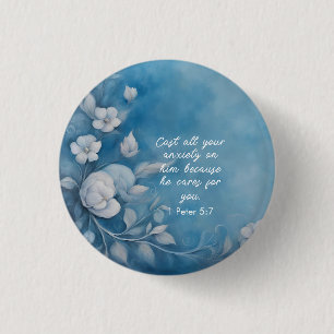 Badge Rond 2,50 Cm 1 Pierre 5:7 Image de verset biblique