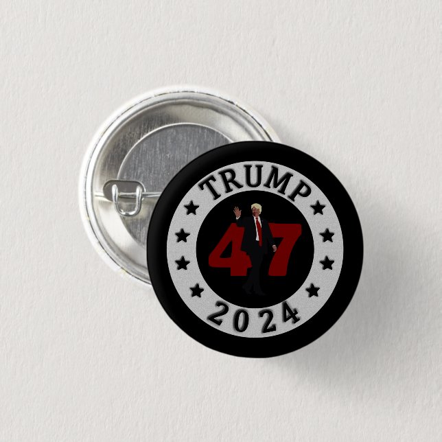 BADGE ROND 2,50 CM 2024 TRUMP 47 (Devant & derrière)