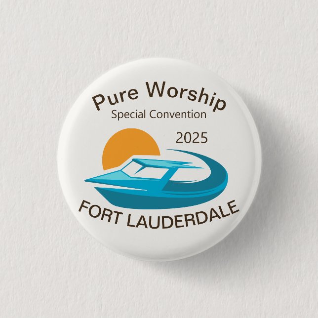 Badge Rond 2,50 Cm 2025 JW Convention spéciale USA Pure Worship (Devant)
