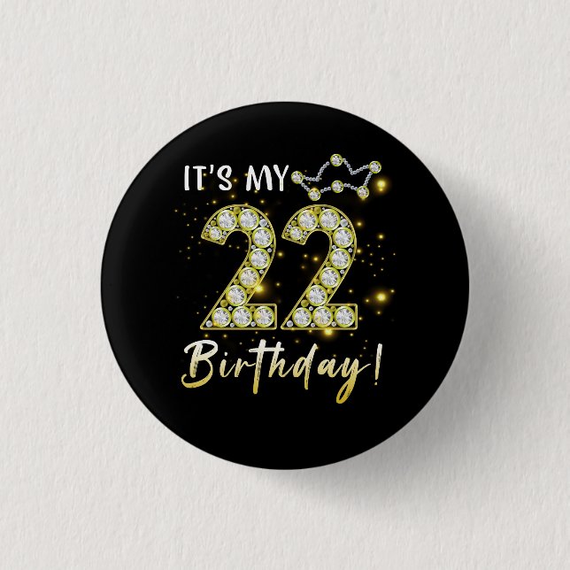 Badge Rond 2,50 Cm 22 ans C_s mon anniversaire 22e anniversaire Diamo (Devant)