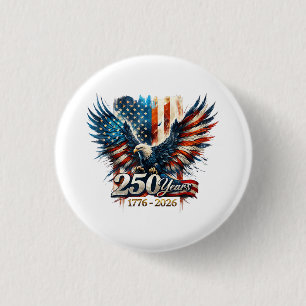 Badge Rond 2,50 Cm 250 Ans d'Amérique Anniversaire 250e Indépendance