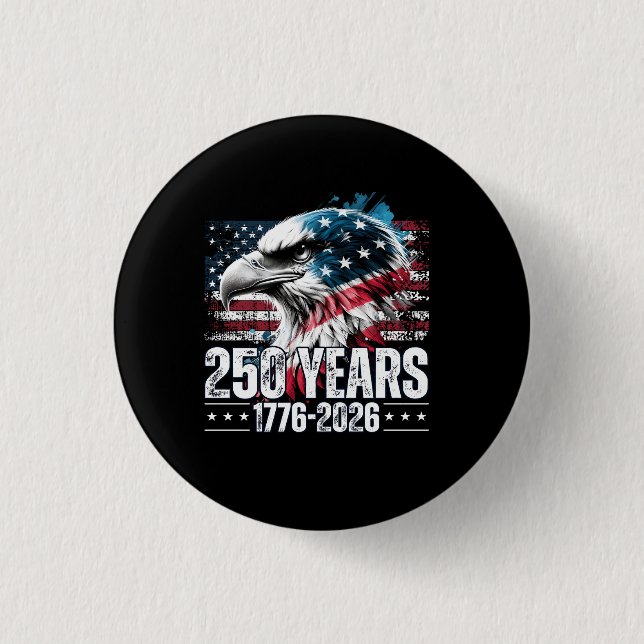 Badge Rond 2,50 Cm 250th Anniversary United States Birthday Long Slee (Devant)