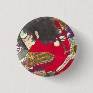 Badge Rond 2,50 Cm 3:5 de samouraïs de Chikanobu