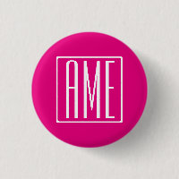 3 Initiales Monogramme | Blanc sur rose chaud
