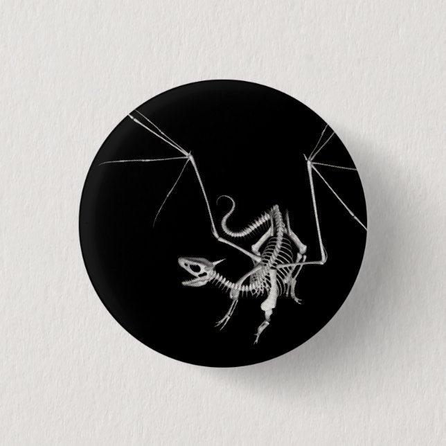 Badge Rond 2,50 Cm 3D dragon squelettique tramé 4 (Devant)
