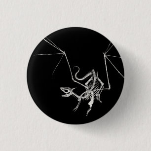 Badge Rond 2,50 Cm 3D dragon squelettique tramé 4
