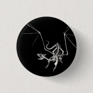 Badge Rond 2,50 Cm 3D dragon squelettique tramé 4