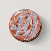 40e Anniversaire Cupcake 3 Cm Round Badge
