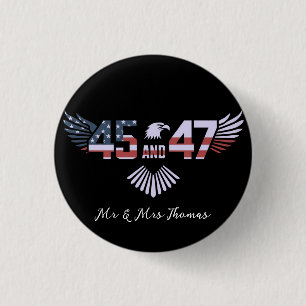 Badge Rond 2,50 Cm 45-47 Président 2024 Trump Retour à la Maison Blan