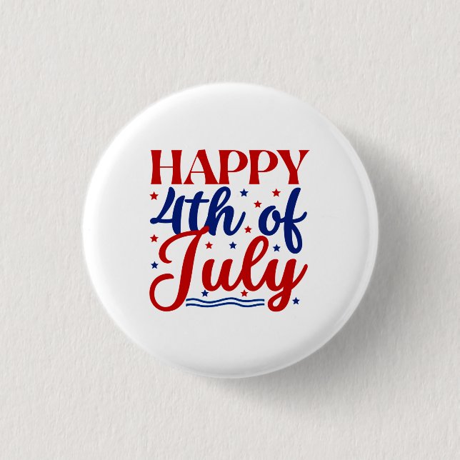 Badge Rond 2,50 Cm 4 juillet heureux (Devant)