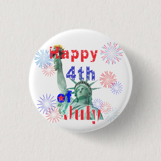 Badge Rond 2,50 Cm 4 juillet heureux (Devant)