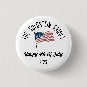 Badge Rond 2,50 Cm 4 juillet Jour de l'Indépendance Nom personnalisé