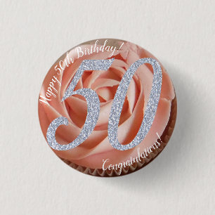 Badge Rond 2,50 Cm 50e Anniversaire Cupcake 3 Cm Round Badge