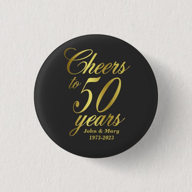 Badge Rond 2,50 Cm 50e anniversaire du Mariage (Devant)