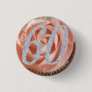 Badge Rond 2,50 Cm 60e Anniversaire Cupcake 3 Cm Round Badge